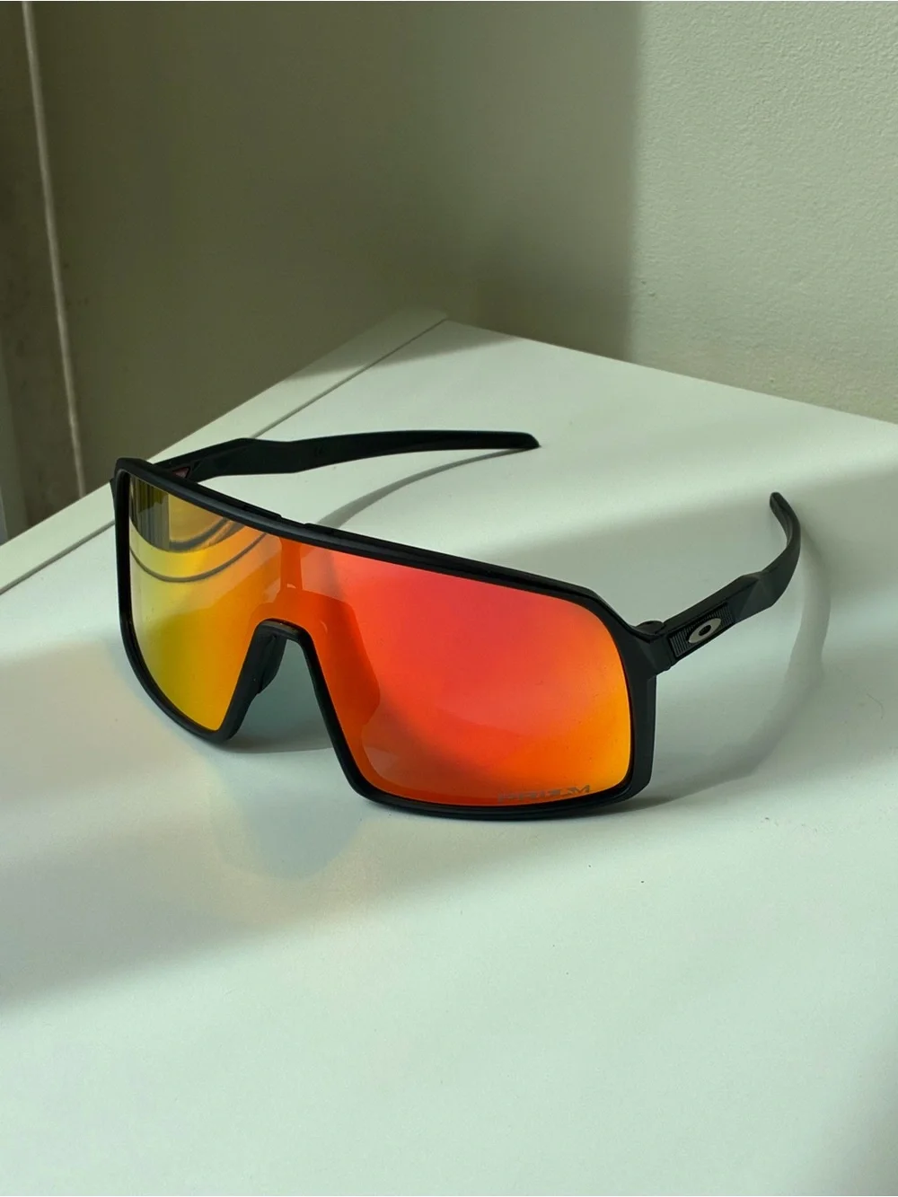 Oakley Sutro Sunglasses with Red Orange lenses and black frame